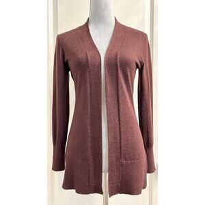 Ann Taylor Knit Open Front Wool Blend Cardigan Sweater Duster Womens Size SP